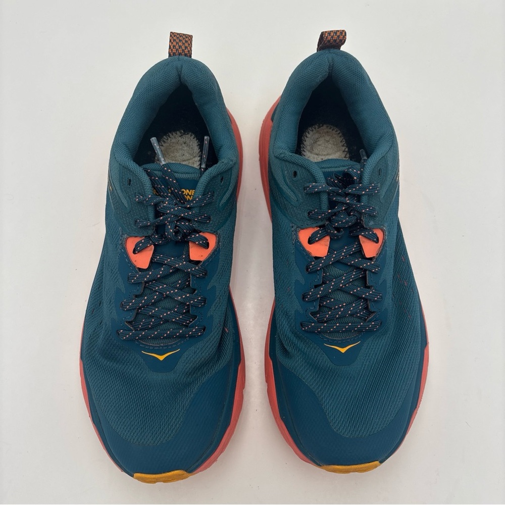 Hoka Men's Athletic Shoes in Teal and Coral - Picture 3 of 11